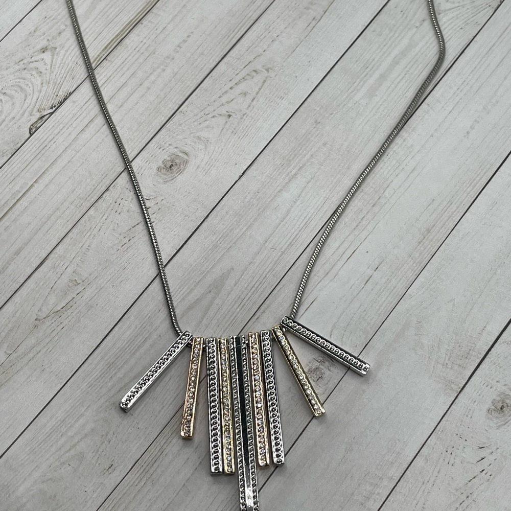 NWT The Limited Mixed Metals/Cubic Zirconia Necklace - Picture 7 of 10